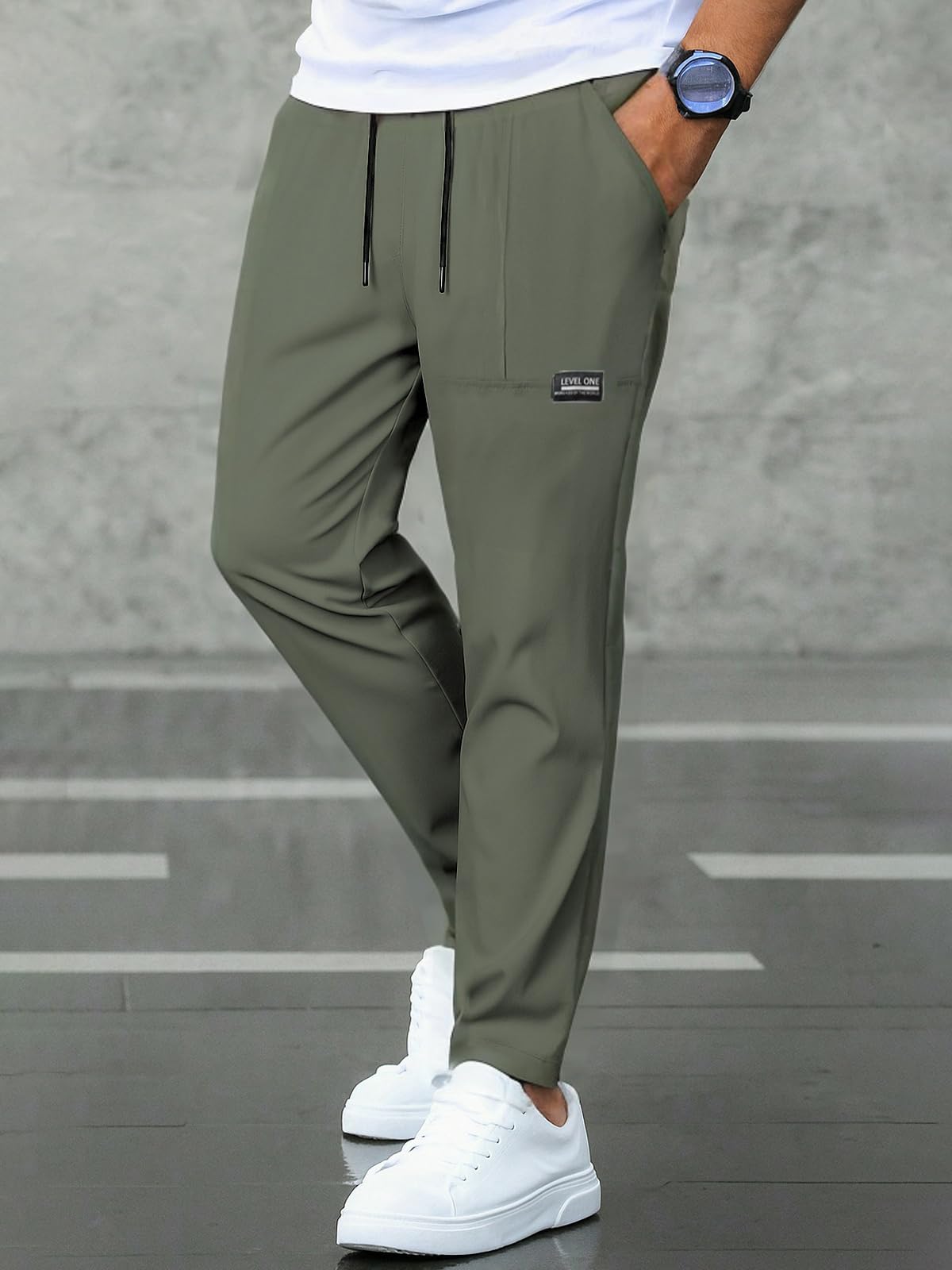 Pantalones deportivos de entrenamiento para hombre, cintura elástica, transpirables, para sesiones dinámicas de gimnasio — view 8