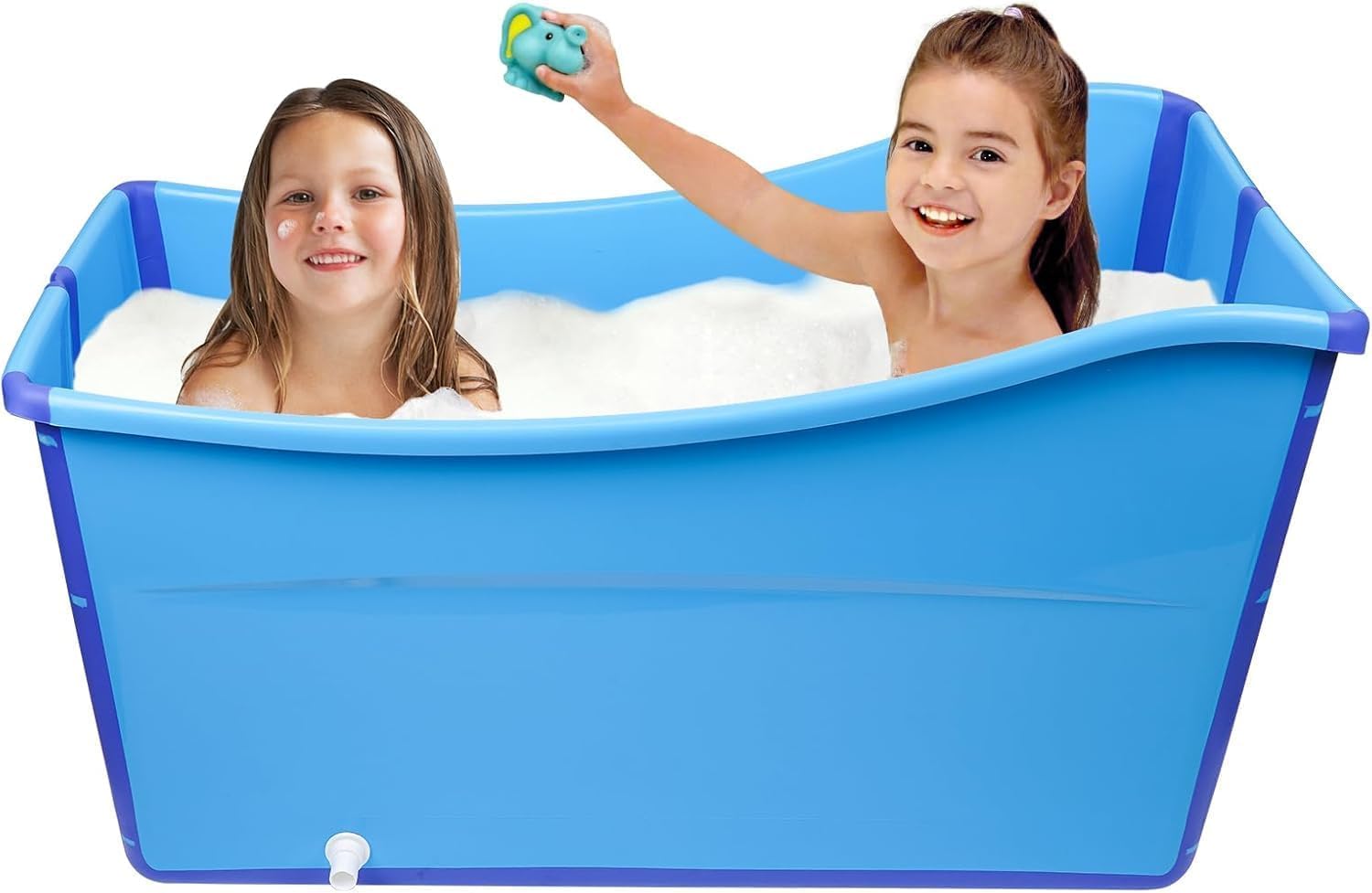 Bañera Plegable Grande. Bañera Adulto Portatil O Bañera Plegable Bebé, Niños, Gemelos Y Adultos Pequeños, Color Azul. Bañera Portatil Para Exterior O Hielo O Ducha.