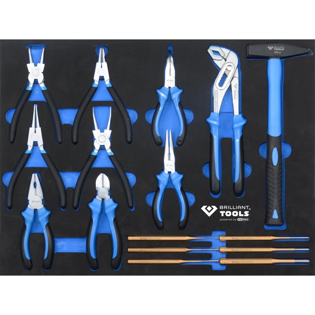 BRILLIANT TOOLS BT153473 Chariot d’atelier avec 7 tiroirs et 473 outils [Powered by KS TOOLS]