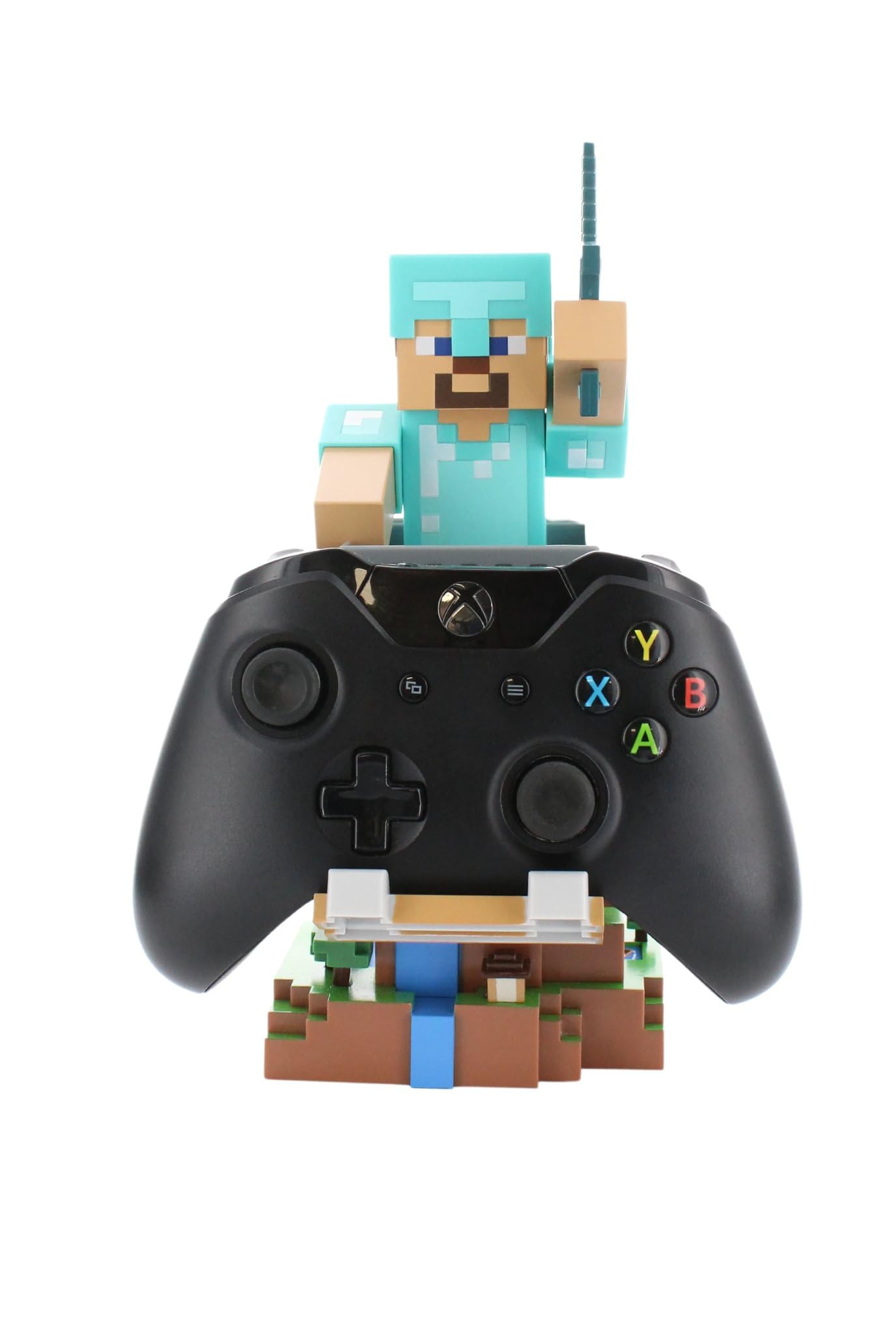 Cableguys Minecraft Steve in Diamond Armour Support Manette et Porte Telephone - Gaming Accessoire et Figurine pour Bureau et Gamer Setup, Compatible avec Xbox, PlayStation et la Plupart des Manettes