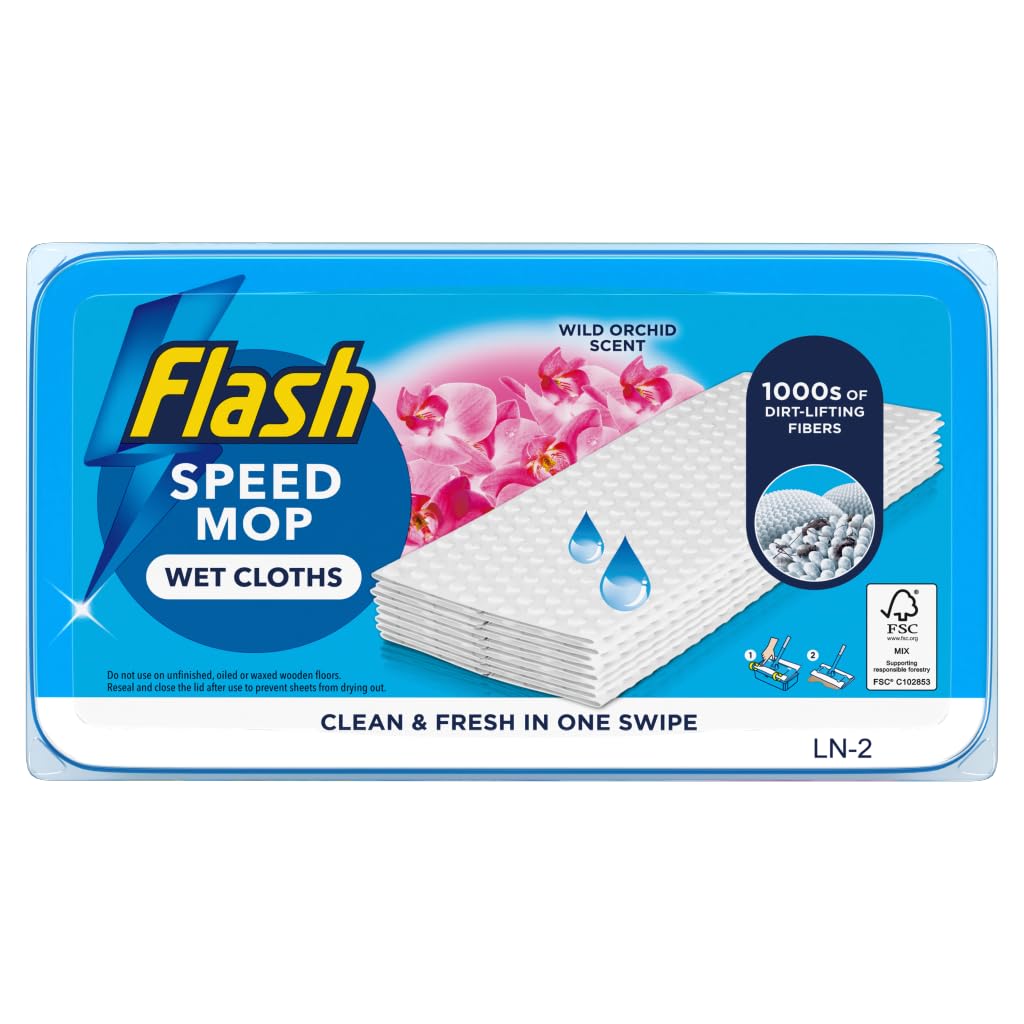 Speedmop Wet Cloth Refills, Fast Easy and Hygienic, Lemon Multi-Surface, 24 Cloths