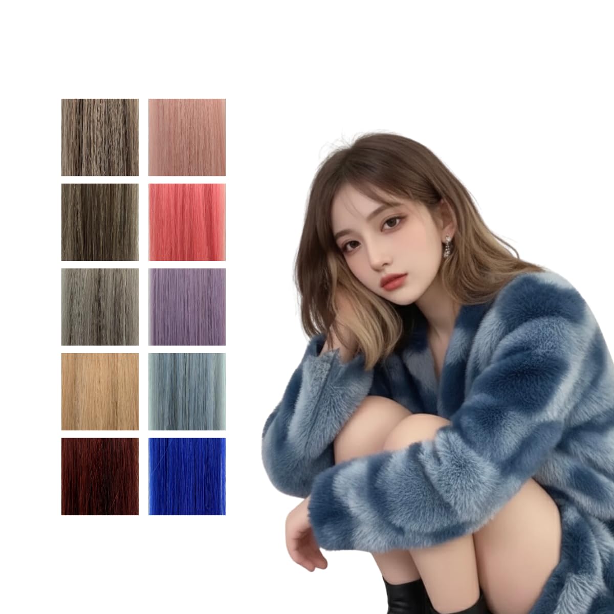 Amazon.co.jp: 【No3.グレージュ】 インナーカラー エクステ セルフ