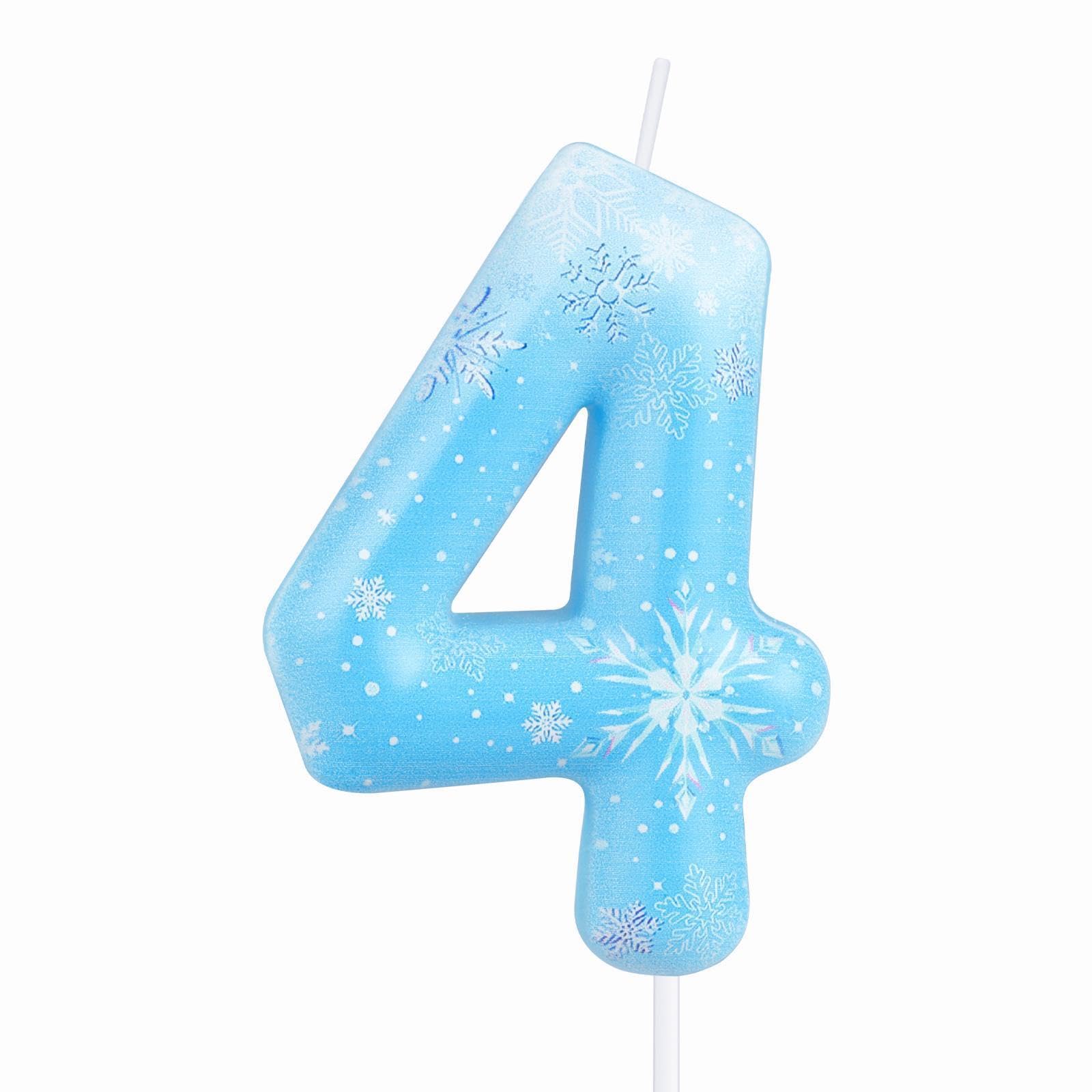 Bougie Decorative Silars Lot De 22 Décorations De Gâteau En Forme De Flocons De Neige Pour Fille - Bleu - Avec Château - Flocons De Neige - Décoration De Gâteau Pour Reine Des Neiges