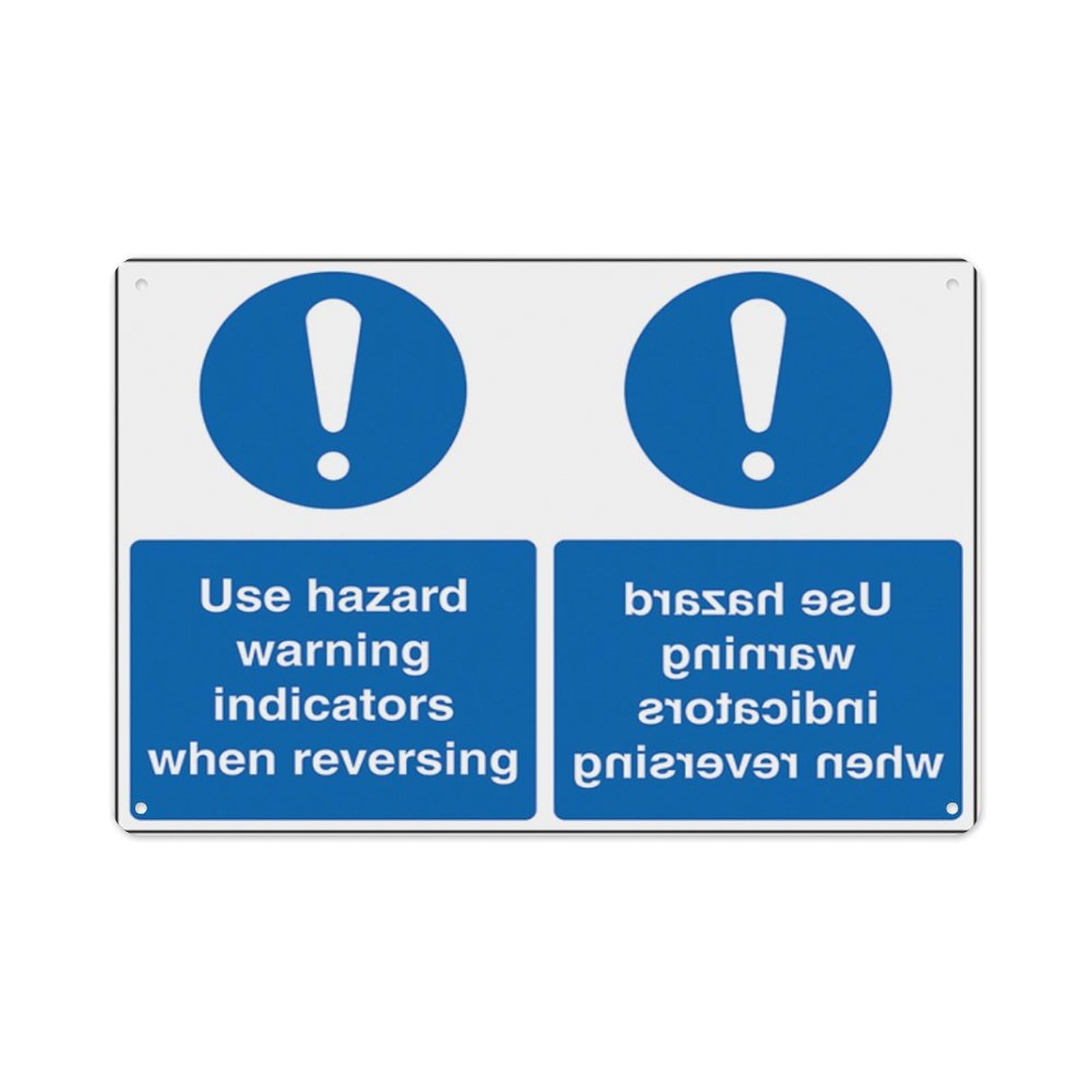 peiyeety Use Hazard Warning Indicators When Reversing - Mirrored Aluminum Tin Warning Signs For Home Outdoor Garden 8X12 Inches