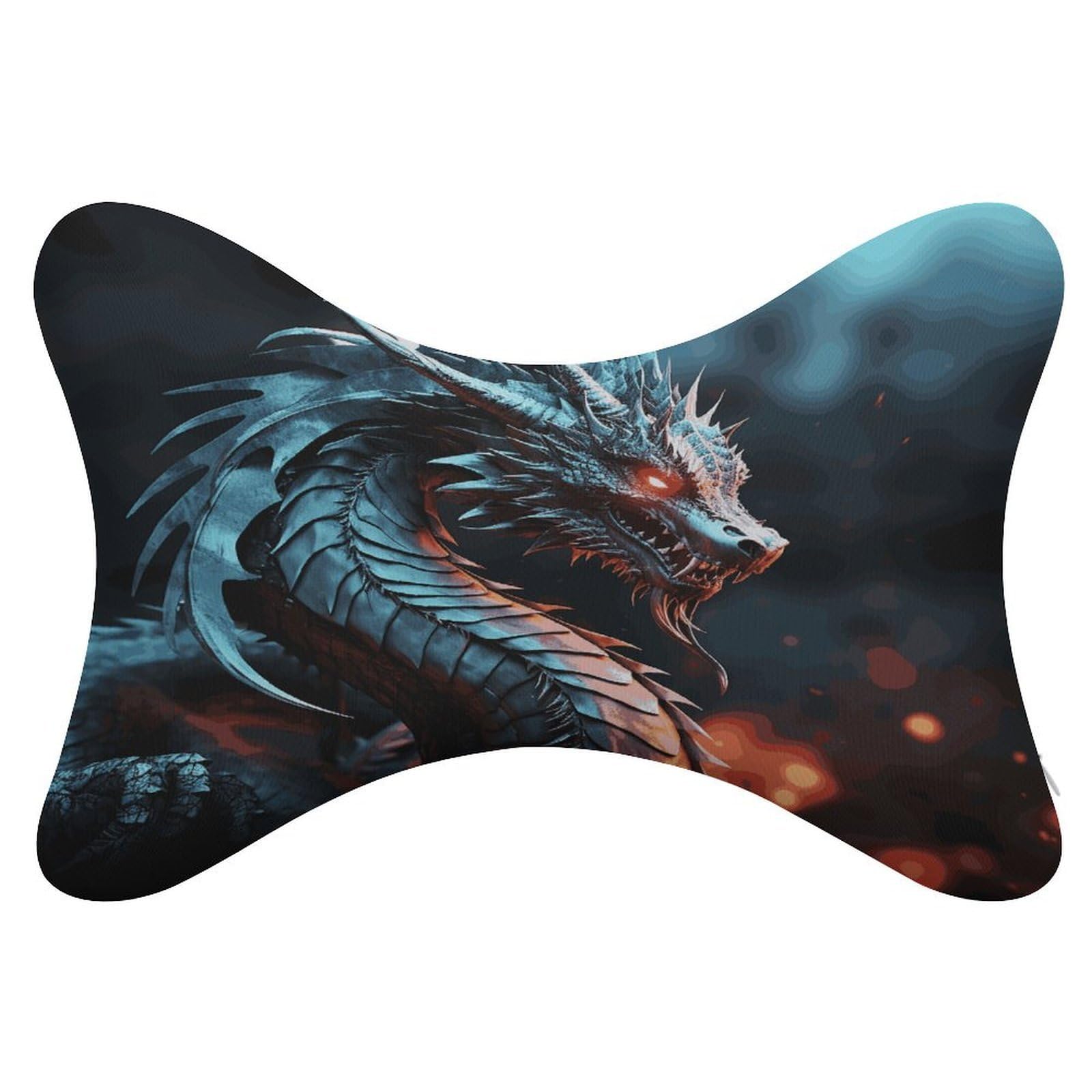 JTREHY 2 Pack Dragon Car Headrest Pillow Memory Foam Car Neck Pillows Soft Comfortable Vehicle Neck Pillows Non-Slip Headrest Cushion Universal Car Pillow for Neck Pain Relief