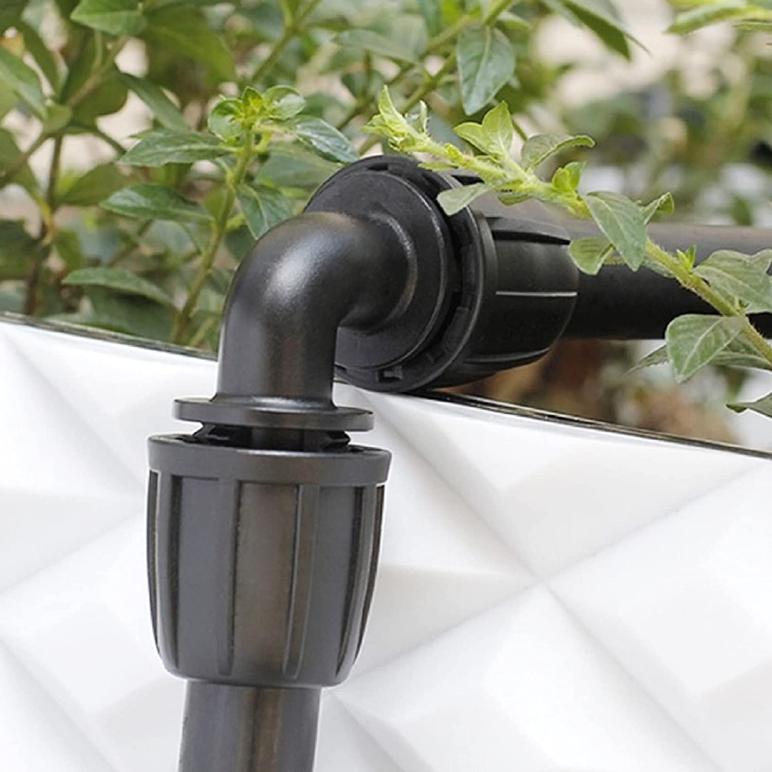 Hydrogarden Micro-Drip-System element L 13 mm (1/2 cala): łącznik rurowy do zmiany kierunku rury instalacyjnej 13 mm, montaż bez użycia narzędzi, nadaje się do ponownego użytku (10 sztuk kolanek)