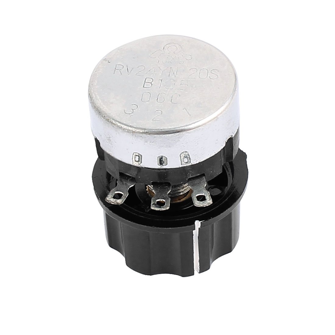 Aexit RV24YN20S B105 Control electrical ohm Carbon Potentiometer Round Shaft Rotary Taper 6mm w Knob