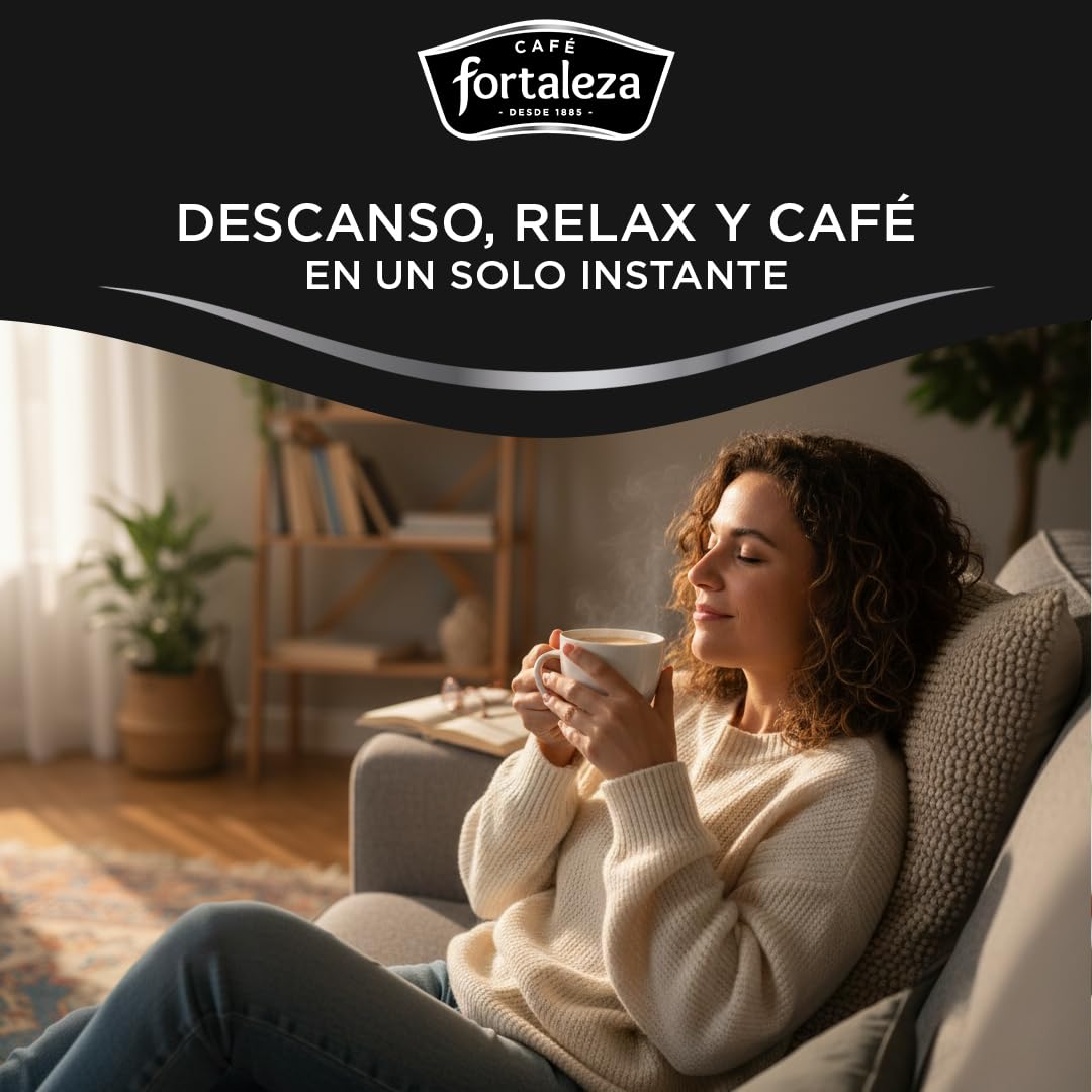 CAFÉ FORTALEZA Cápsulas de Café Descafeinado Compatibles con Caffitaly Pack 8x10 80 Uds – Café sin Cafeína Variedad 100% Arábica Intensidad Suave - Cápsulas Caffitaly con Sabor Equilibrado