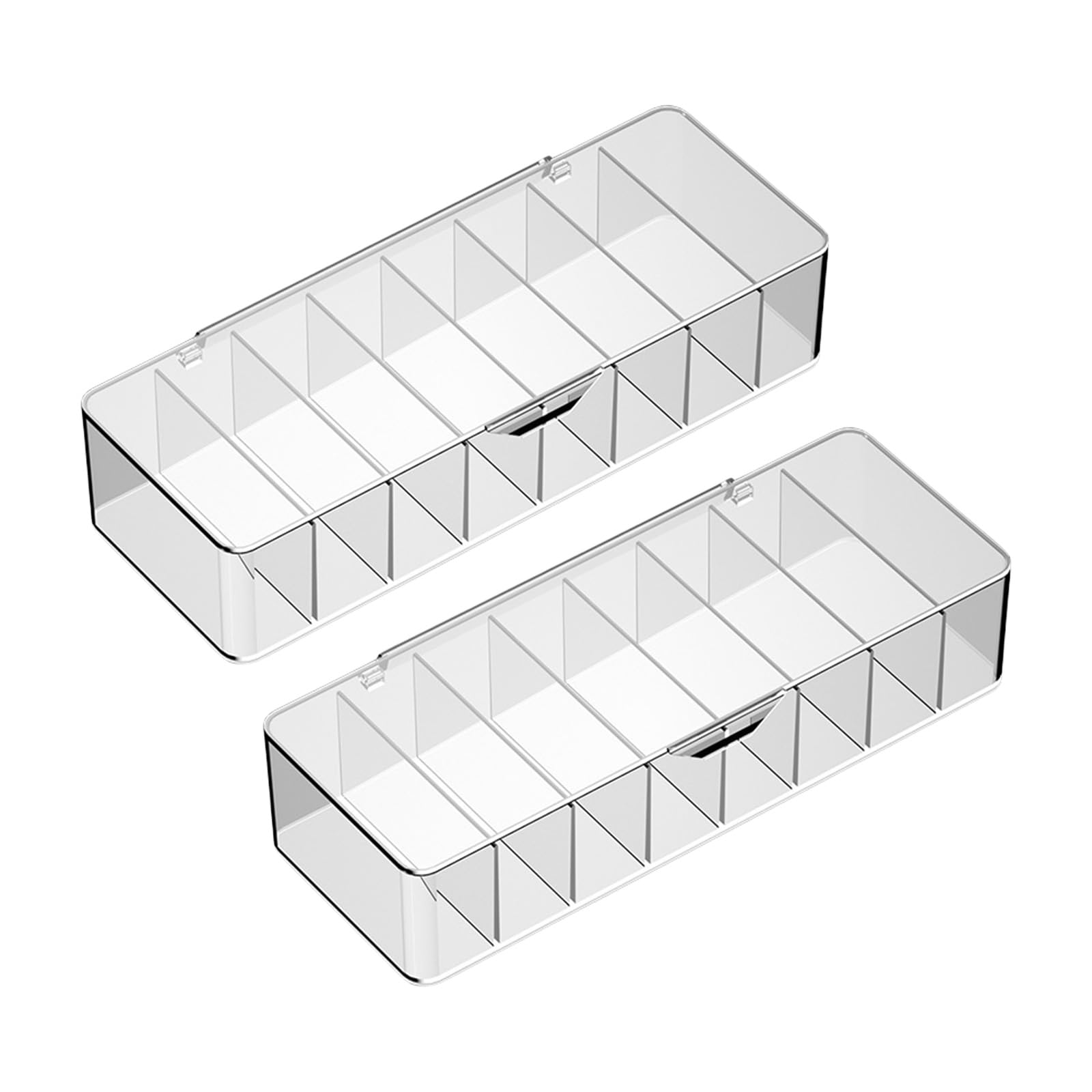Qusinfc Desktop Cable Storage Box 8 Compartments High Capacity Clear Organizers Portable Accessory for Home Desk Cable Management Box
