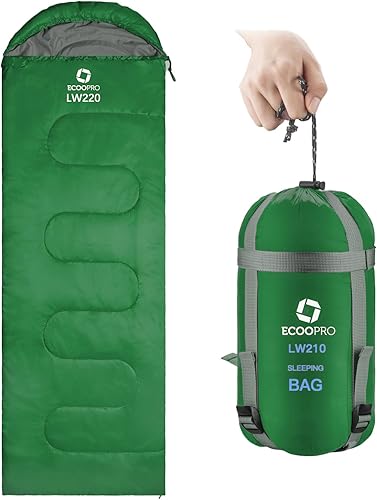 Miniatura 7 de ECOOPRO Saco de dormir para clima cálido portátil impermeable compacto ligero cómodo con saco de compresión ideal para acampar al aire libre