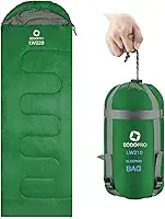 Saco de dormir para clima quente ECOOPRO Portátil, impermeável, compacto, leve, confortável com saco de compressão, ótimo para acampamento ao ar livre, mochilão e trilha, 211 C x 76 cm L, para adultos