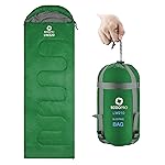 ECOOPRO Warm Weather Sleeping Bag - Portable, Waterproof, Compact Lightweight, Comfort with Compression Sack - Great for Outdoor Camping, Backpacking & Hiking-83 L x 30 W Fits Adults(Emerald Green)
