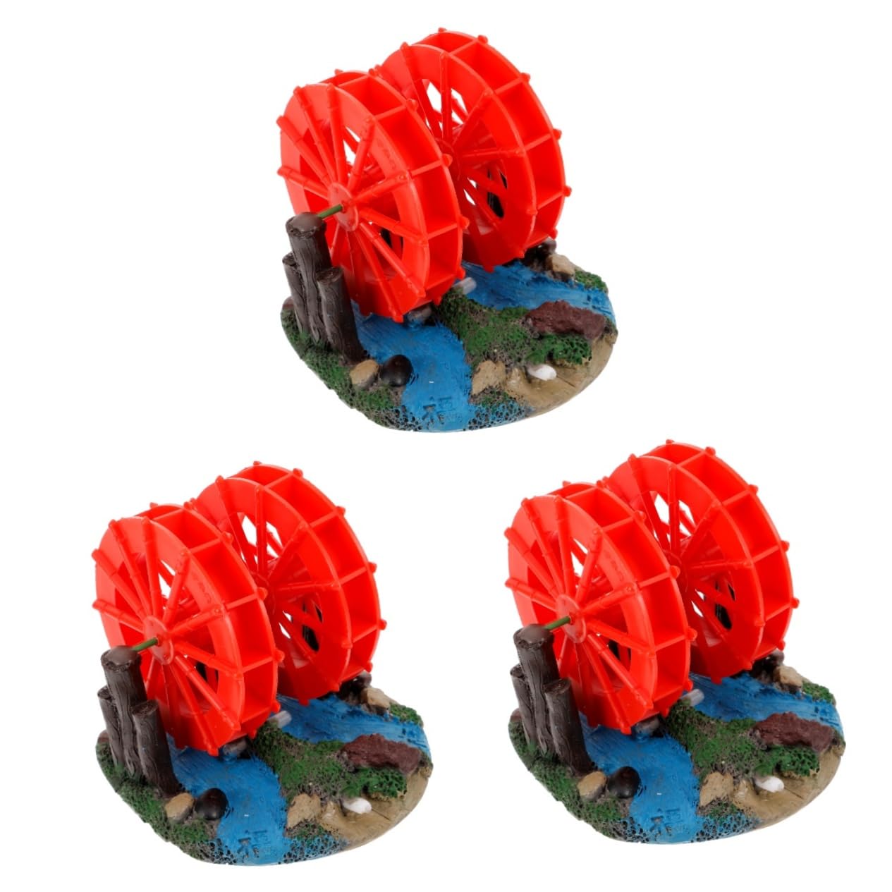 PRETYZOOM 3 Stück Windmühlen-Ornamente dekorativ Aquarium Dekoration aquariumdeko Naturstein Dekoration wasserwagen bastelset basteln Wasserrad für Aquarien Dekorationen für Aquarien Harz
