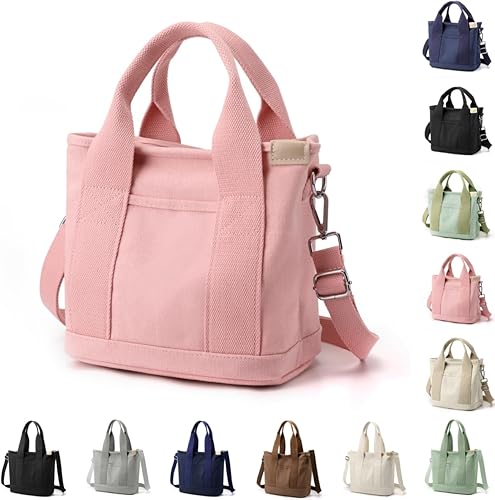 HINGTAT Bolso de mano para mujer, bolsos de hombro de lona, mini bolso cruzado, bolsos de mano de moda, bolsas de viaje, bolsa de viaje