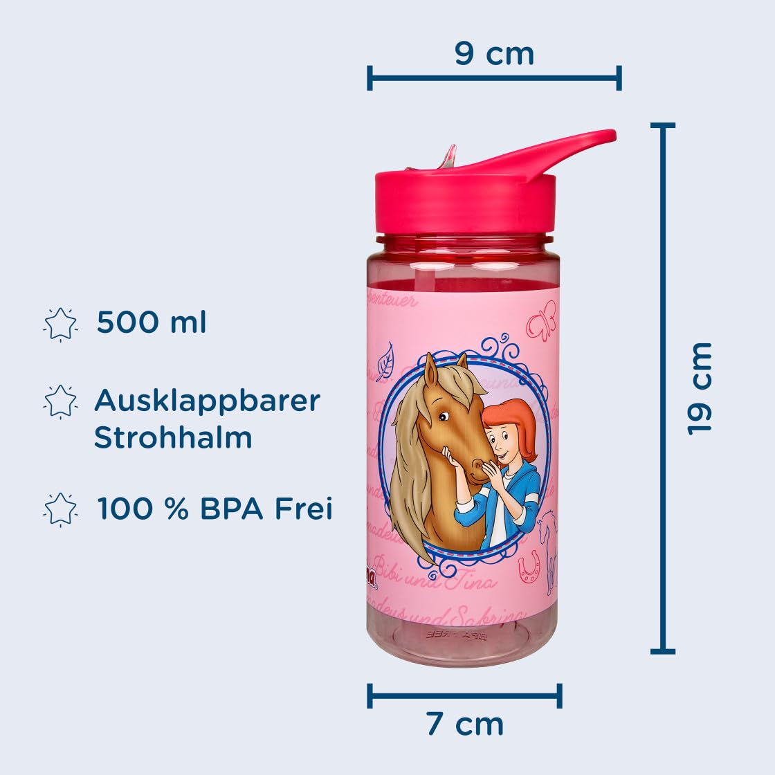 Kindergartenrucksack Bibi & Tina Mädchen - Personalisiert mit Name - Set Pferde Kinderrucksack