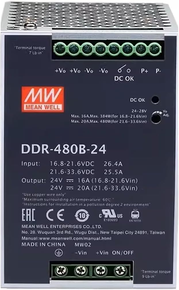 1PCS DDR-480 DDR-480B DDR-480B-12 DDR-480B-24 DDR-480B-48 Switching Power Supply 480W(DDR-480B-24)