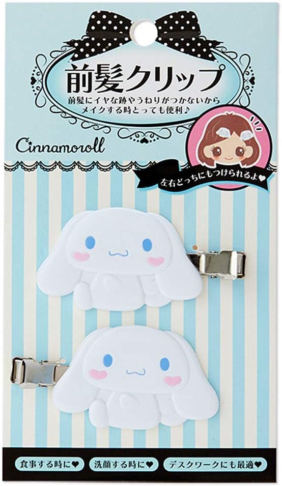 Sanrio N-1606-950181 Cinnamoroll Bangs Clip, Approx. 2.4 x 0.4 x 1.2 inches (6 x 1 x 3 cm), ABS Resin, Set of 2