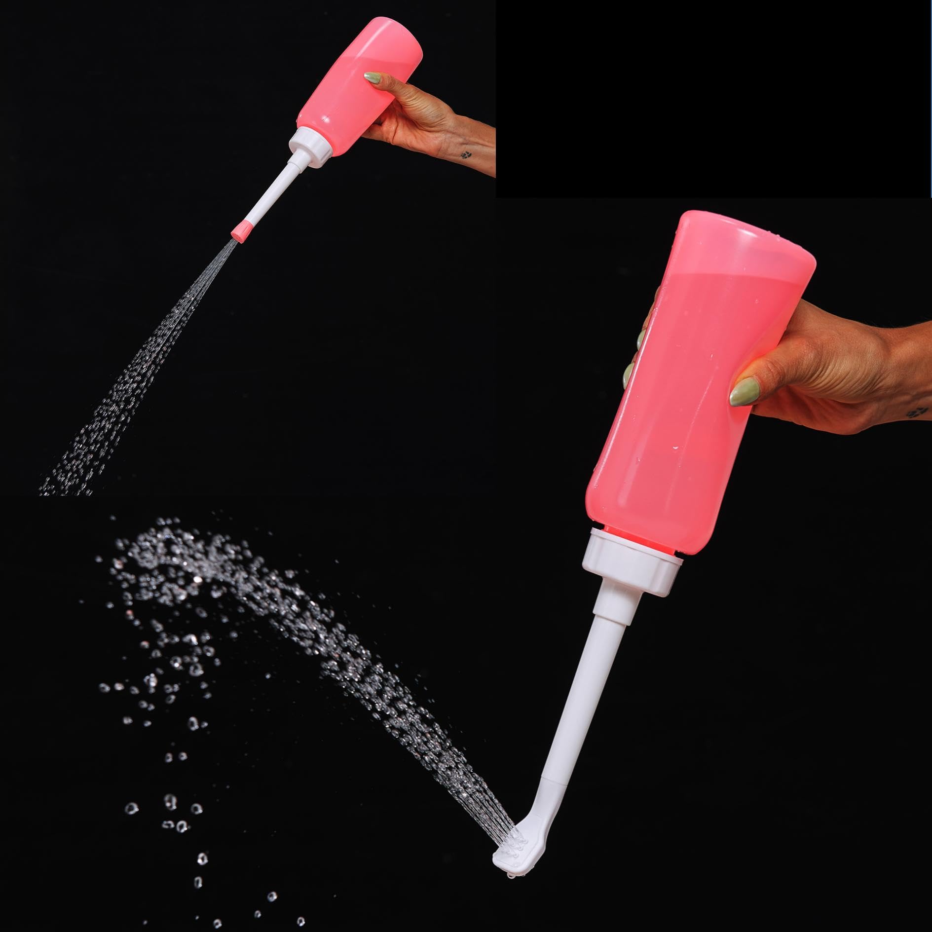 2PCS-Pack Portable Bidet 500ml for Travel Bidet Bottle with 2 Nozzle Scalable Pipe Storage Bag Peri Bottle for — view 4