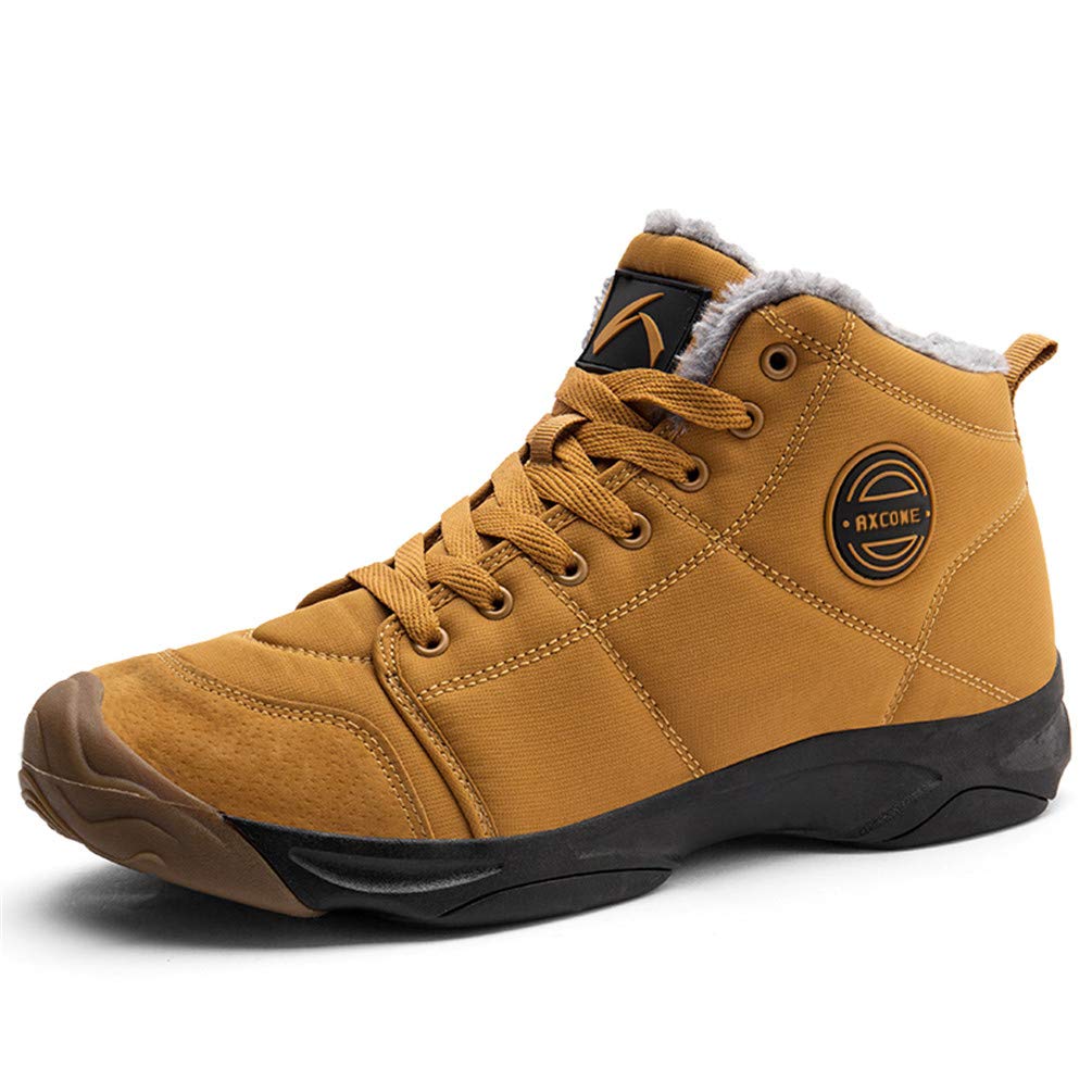 Axcone Stivali Uomo Donna Invernali Impermeabili Trekking Outdoor Caldo Cotone Scarpe Piatto Caviglia Stivaletti Neve - Rosso Marrone Blu Nero Grigio 36-48EU