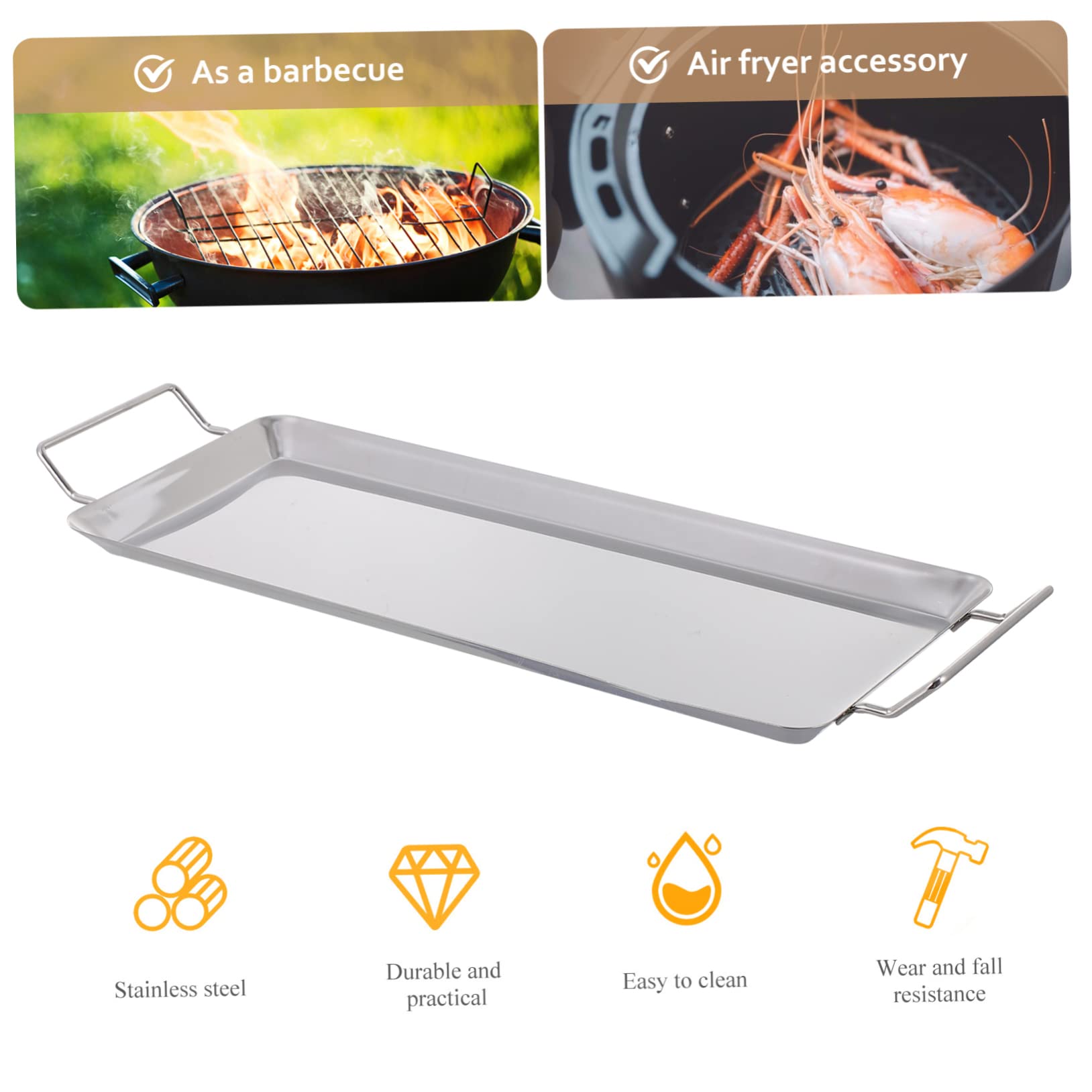 HAKIDZEL Grilling Accessories Grill Pan Non-Stick BBQ Plate Perfect for Outdoor