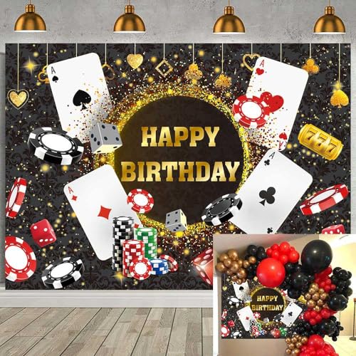 BUTEN - Toile de fond pour fête d'anniversaire de casino à Las Vegas - Toile de fond...