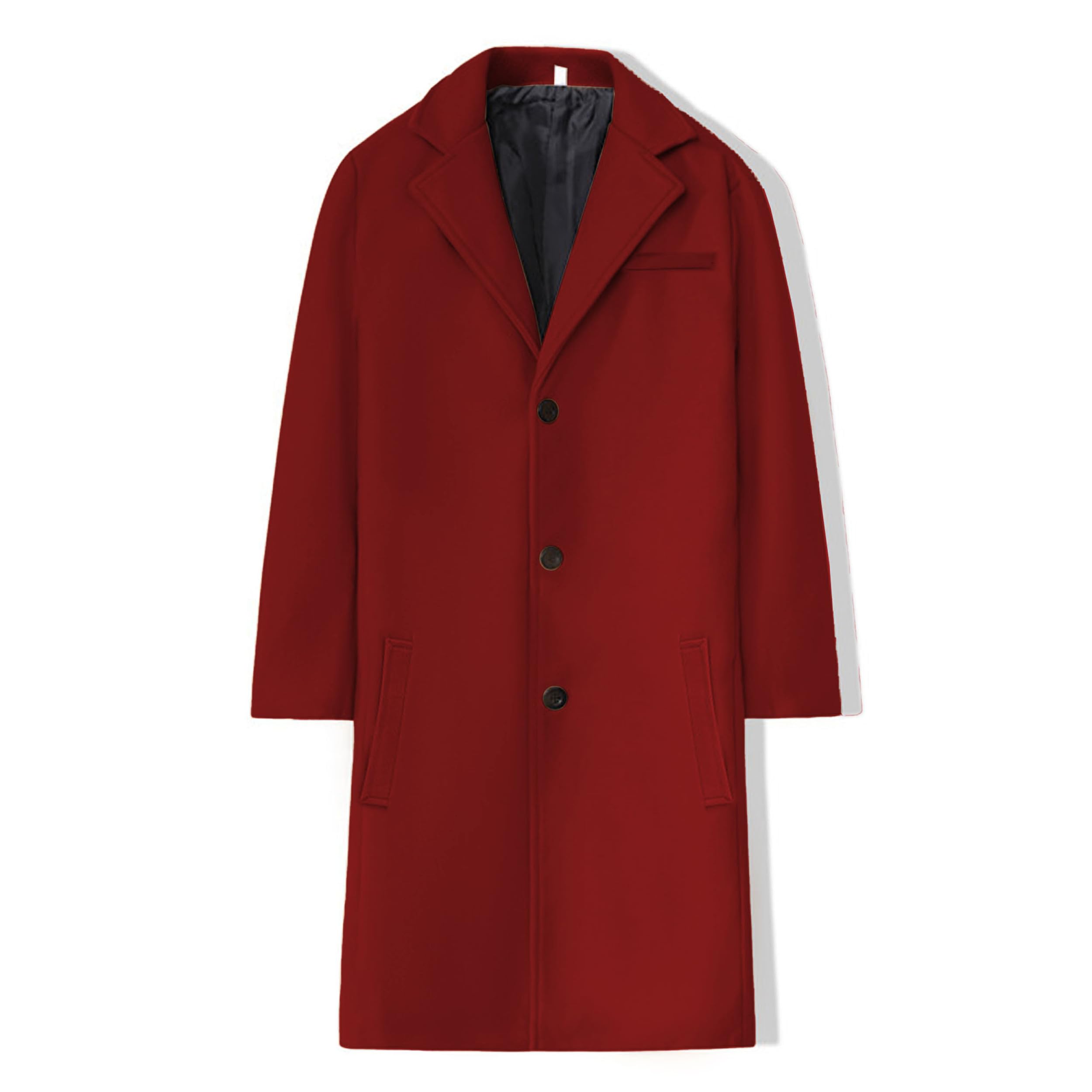 Cappotto invernale da uomo, slim fit, casual, monopetto, trench, lunghezza media, termico, business, caban
