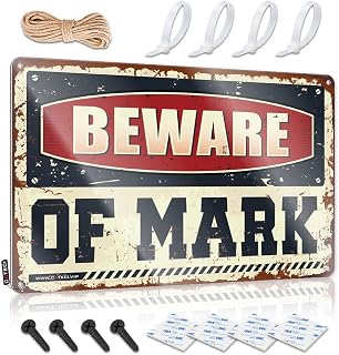 Garage Tin Sign Beware Of Mark Sign | Funny Signs For Bar Door Signs For Bedroom Bar Sign Home Decor Vintage Metal Tin Sign(20X30CM)