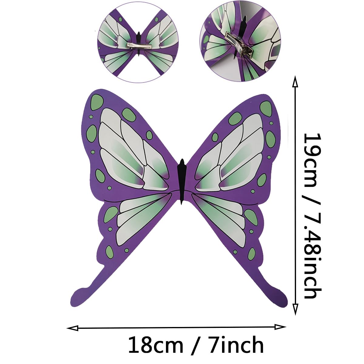 Anime Cosplay Wig with Butterfly Clip Short Synthetic Adjustable Cap Amazon.com: Aqnhec Shinobu Cosplay Wig with Butterfly Clips  main image 3