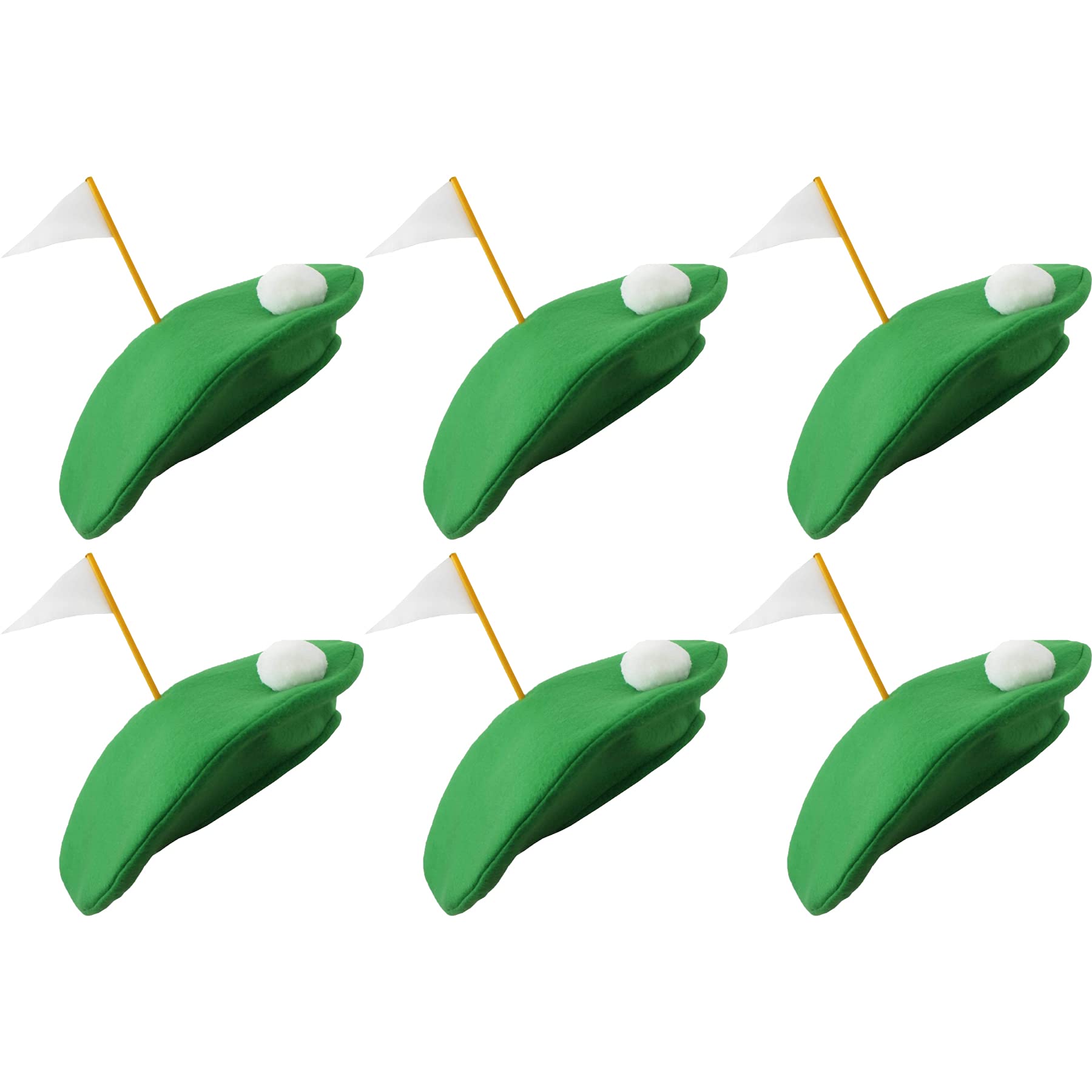 Golf Golfing Hat Novelty Gift Party Green Faux Grass Ball Tee Fancy Dress Hat (Pack of 3)