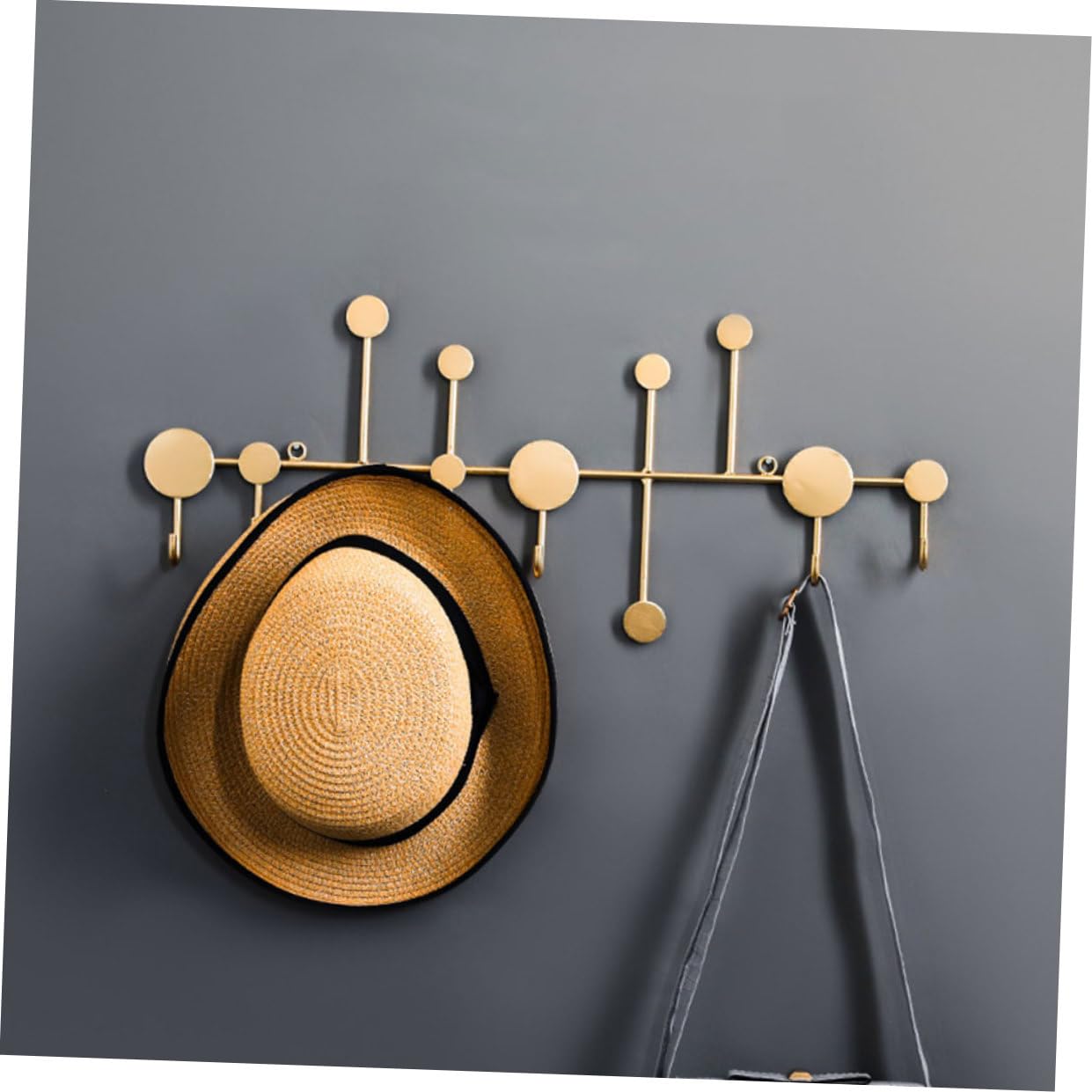 Amosfun Ganchos para Abrigos de Pared de Hierro Dorado, 6 Piezas