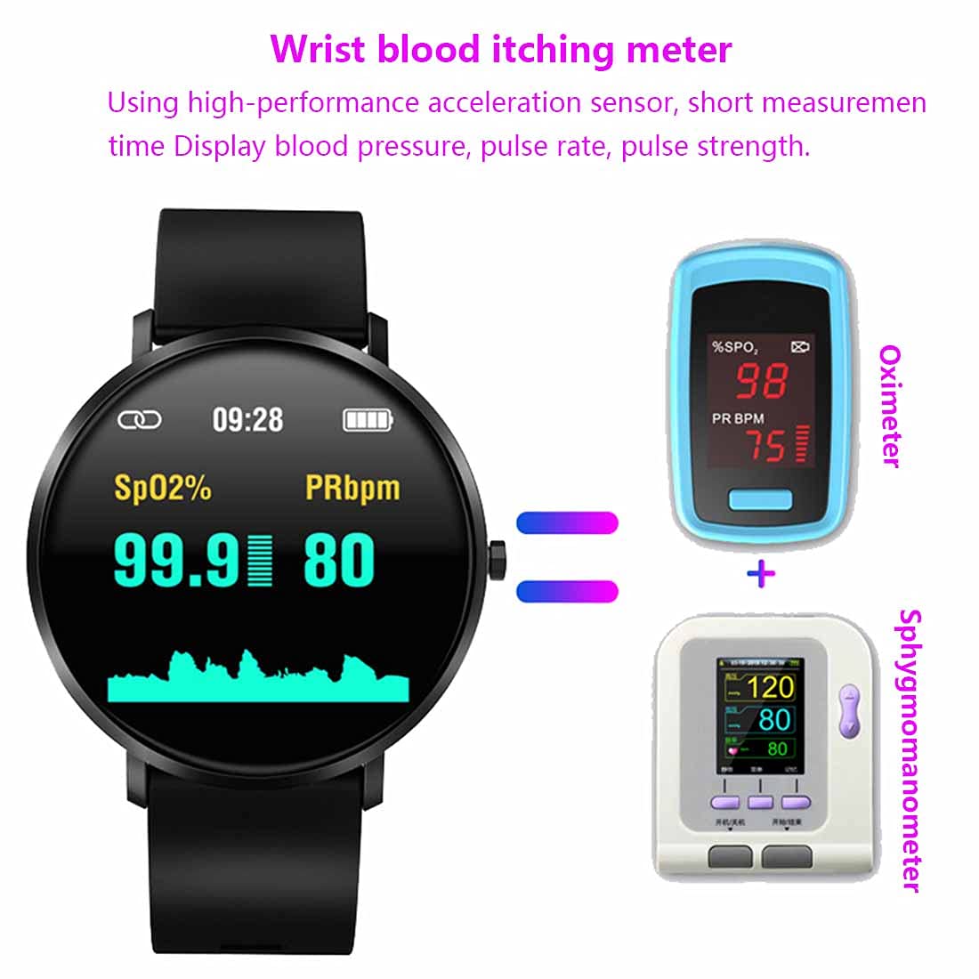 Smartwatch, monitor fitness, pełny ekran dotykowy, monitor ciśnienia krwi, monitorowanie snu, IP67, wodoodporne, Bluetooth, smartwatche, krokomierze, do systemu Android, iOS, unisex, czarny