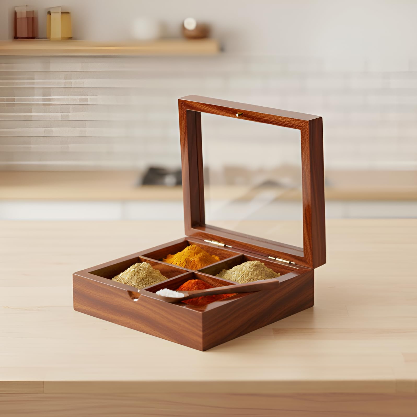 Wooden Spice Box - Mukhwas Container -12