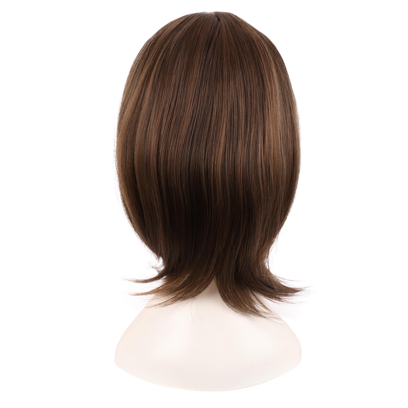 MapofBeauty 14 Inch /35 cm Female Models Medium Length Straight Hair Cosplay Bob Wig (Brown), 21.5 inches - Image 4