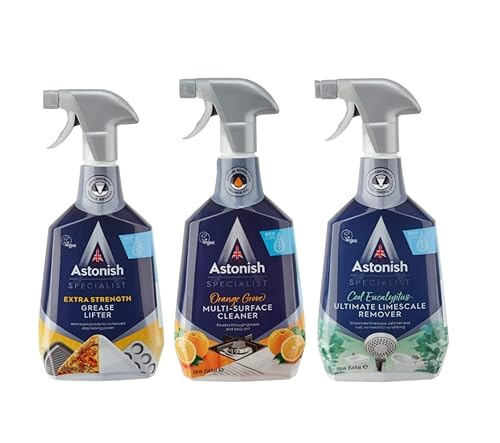Astonish Specialist Trigger Bundle – Incluye levantador de grasa extra fuerte con bicarbonato de sodio, limpiador de múltiples superficies (aroma