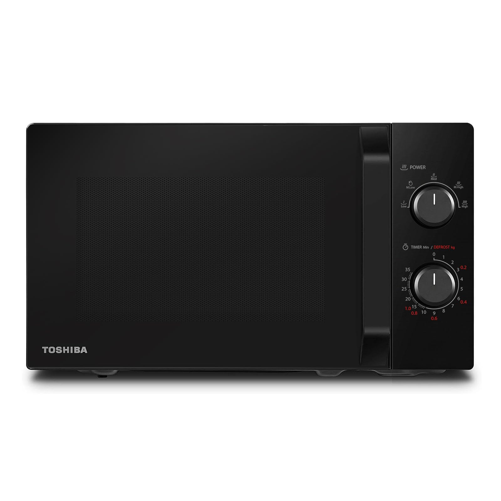 Toshiba MW2-MM20P(BK) - Forni a microonde standard, 20 Litri, 800 W, 5 livelli di potenza con pratica funzione di scongelamento, illuminazione a LED interno/Nero