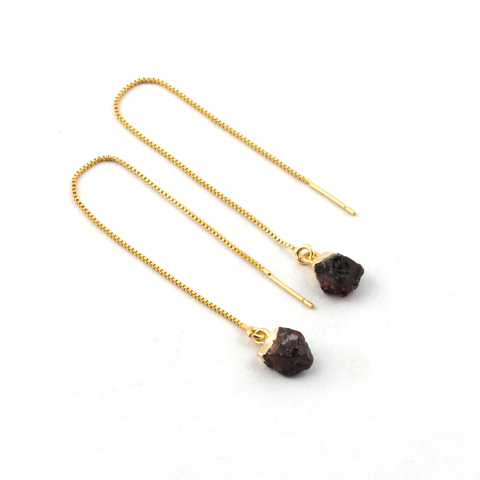 El Joyero Handmade Gold Electroplated Earring Threader | Garnet Gemstone Uneven Shape | Gift For Her Women Earring Jewelry 1625)3 (B093WNG4ND) Amazon Price History, Amazon Price Tracker