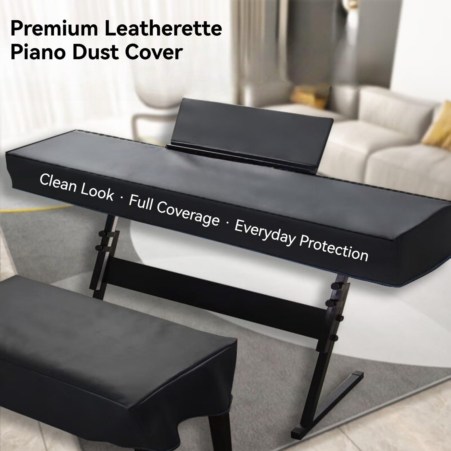 Housse de protection antipoussière pour piano numérique à 88 touches – Housse de clavier en cuir imperméable pour pianos électroniques, housse de protection douce pour piano pour modèles de la série