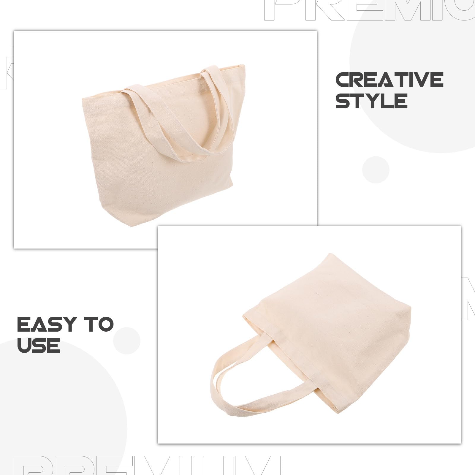 10 Bolsas de Lona para Mujer, Reutilizables, Diseño Espacioso, Material de Lona Natural, Ideales para Fiestas y Manualidades