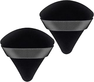 Makeup Puff Powder Sponge (2 Pcs) Make Up Sponges Triangle for Pressed Powder Soft & Reusable Foundation Sponge with Strap Makeup Tool Puffs Ideal for Dry & Wet Makeup Cream Blush or Pressed Powder