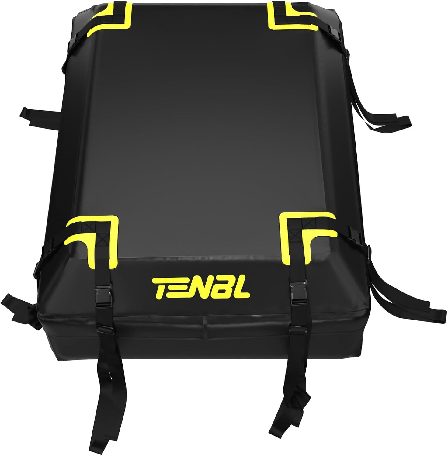 Car Roof Cargo Bag, 44x33x17 inches, 15 Cubic Feet Waterproof Storage, Black/Yellow