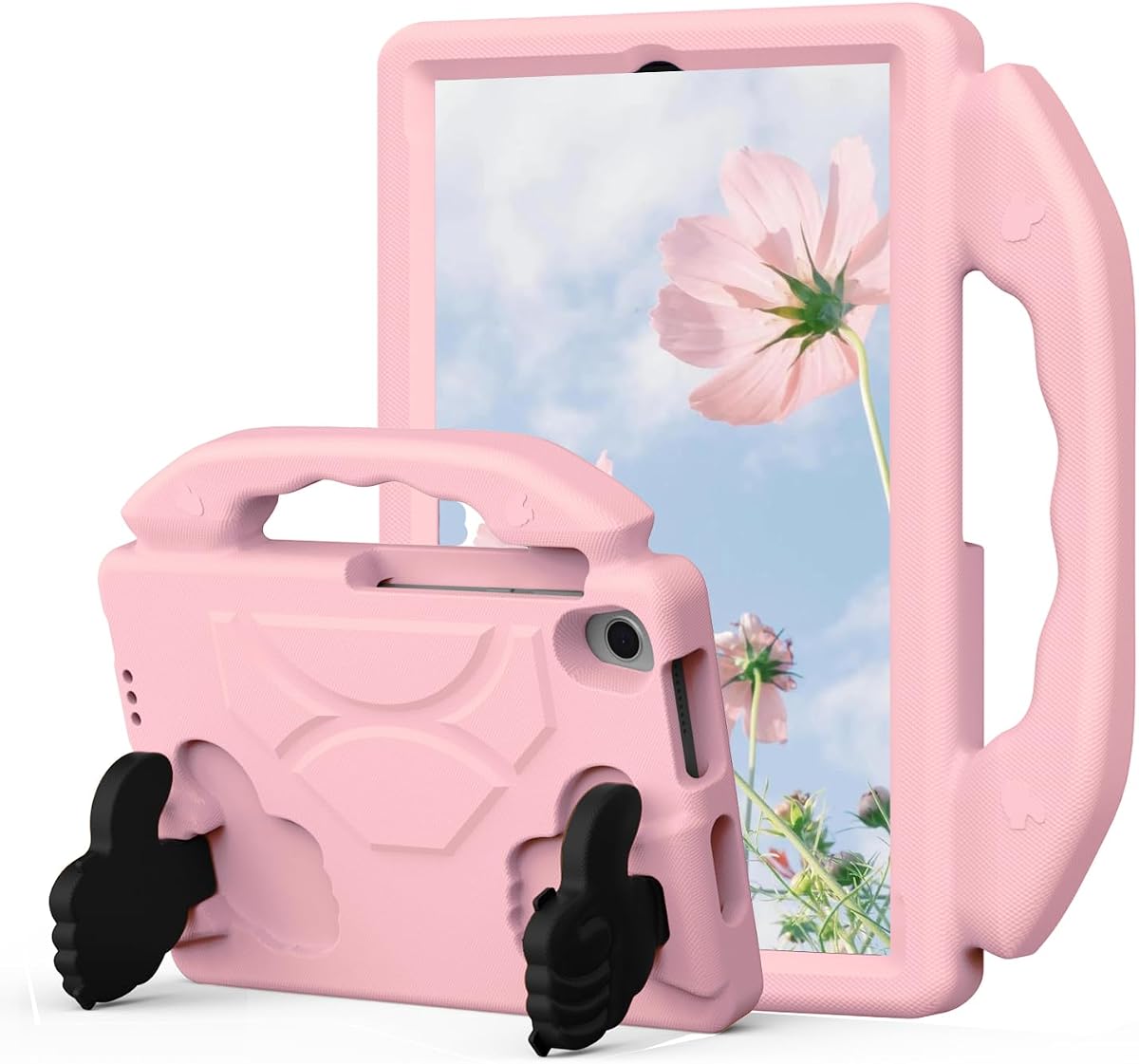 Funda para tableta para niños con soporte y asa, cubierta a prueba de golpes, compatible con TCL Tab 8 LE, Lenovo M8 de 8 pulgadas, color rosa