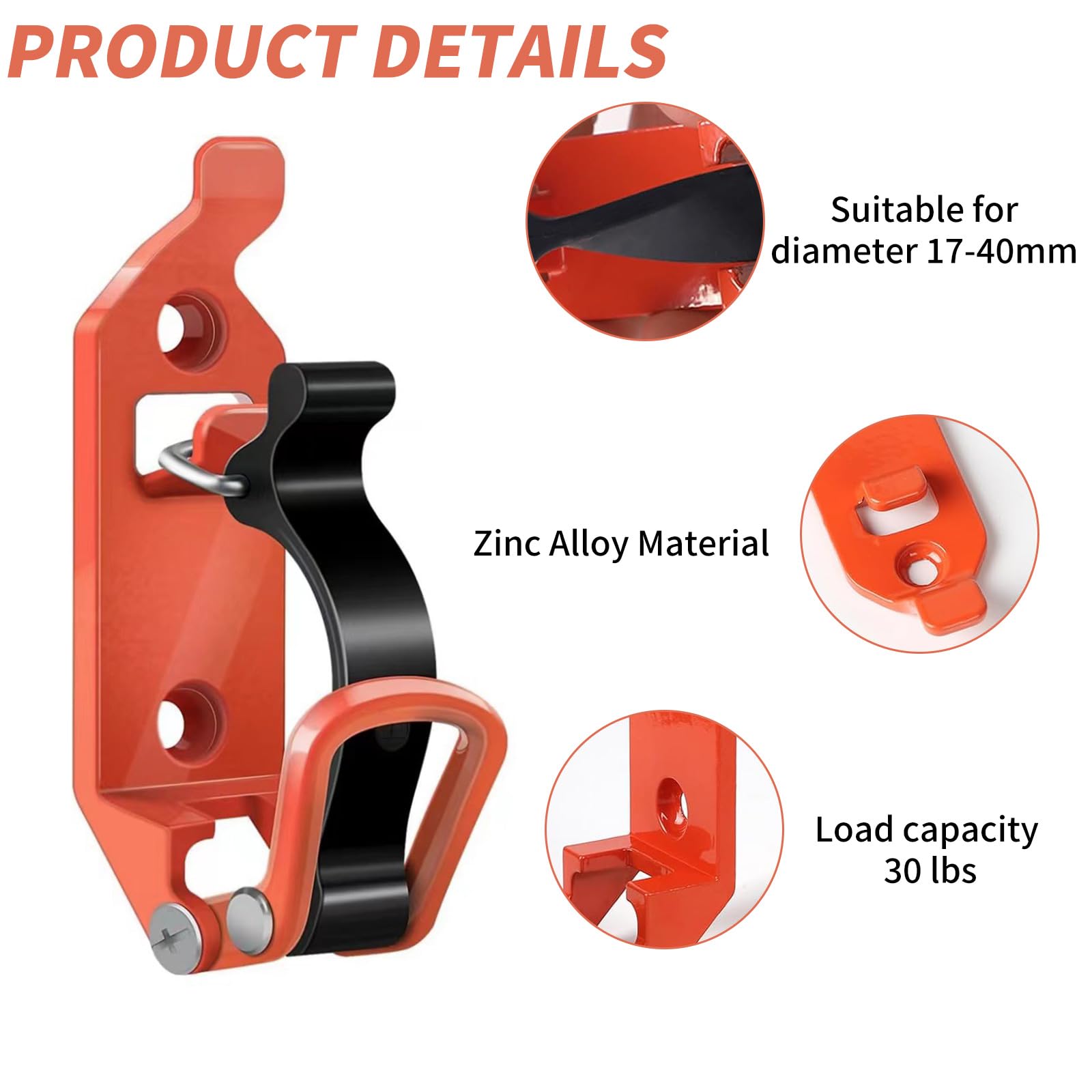 Schaufelhalterung für Dachträger 4 Stück, Metall Gummi Dachträgerklemmen mit Befestigungsschraube und MutternDachträger Klemmen Zubehör, Dachträger Zubehör Schaufelhalter Orange