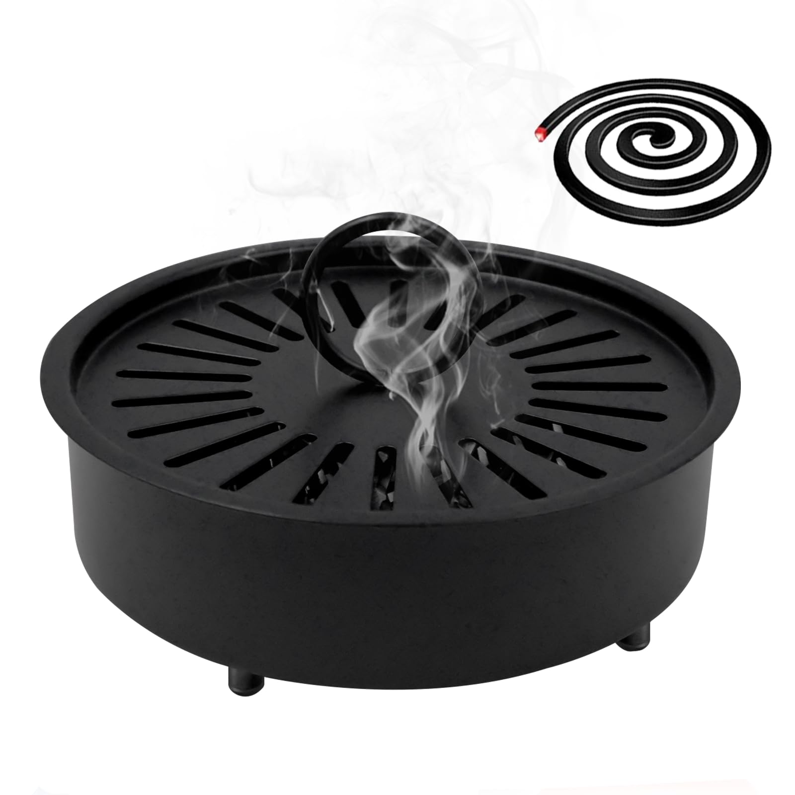 Ennoxwi Mosquito Spiral and Incense Holder, Fireproof Ash Catcher Burner Bowl for Mosquito Coils, Incense Cones & Sticks, Smokeless Aromatherapy, Home Office Meditation Yoga Decor,Spiritual Relaxation