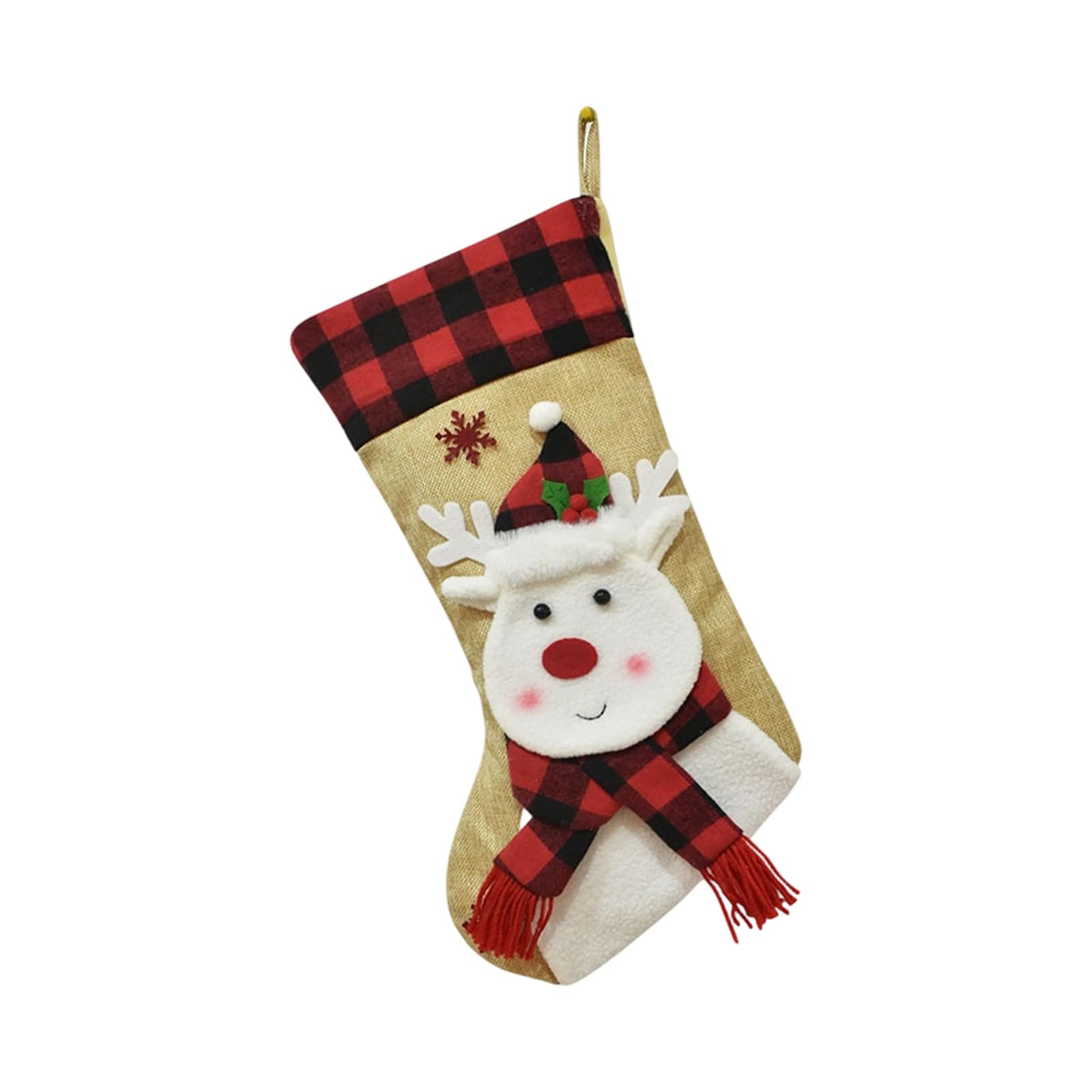 Jazuaiao Velvety Burlap Christmas Stocking & Bag Set for Hanging and Festive Home Decor Christmas Fireplaces Hanging Decors