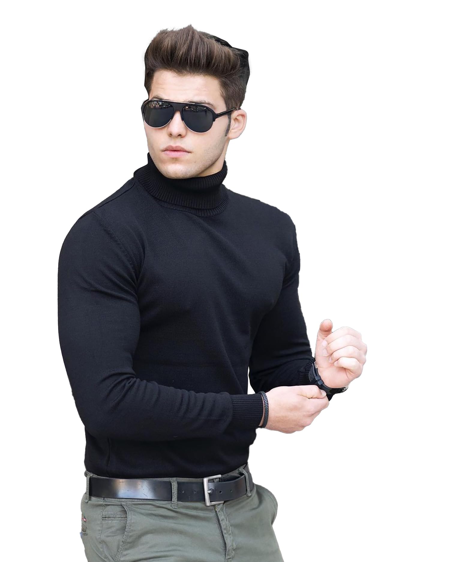 AUSK Mens High Neck Tshirts || Regular Fit T-Shirt for Men || Full Sleeve Regular Fit T Shirt for Mens