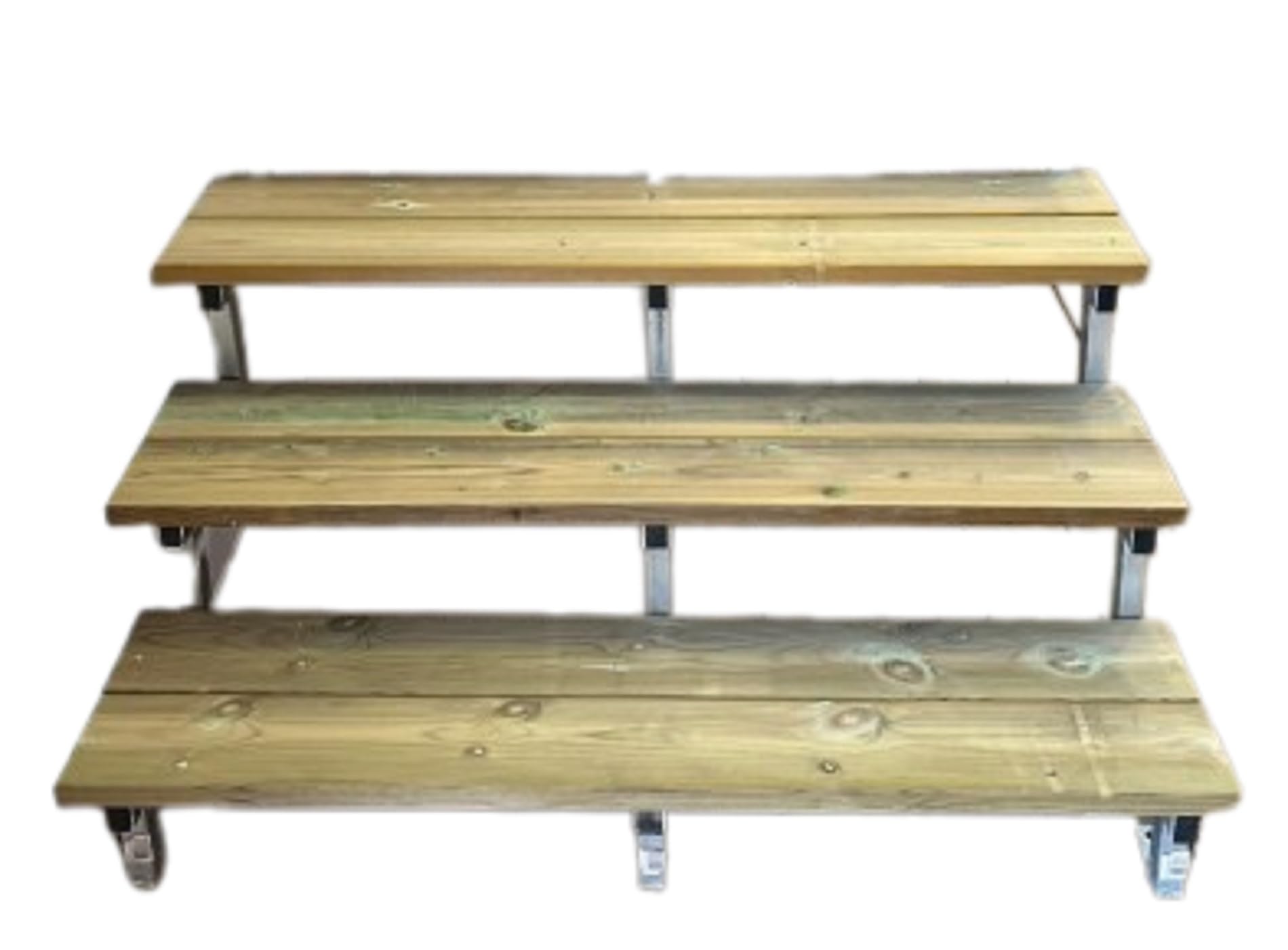 ESCALIERS MÉTAL À DOUBLE LIMON AVEC MARCHES EN BOIS