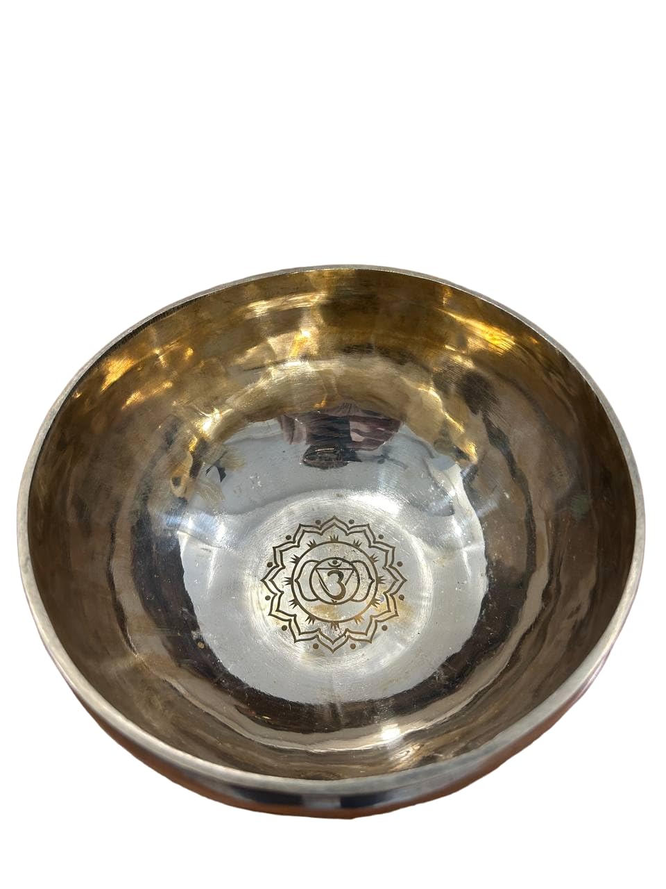 Campana tibetana con 7 chakra, chakra del terzo occhio (Ajna), design con cuscino e mazzuolo, campana tibetana per meditazione
