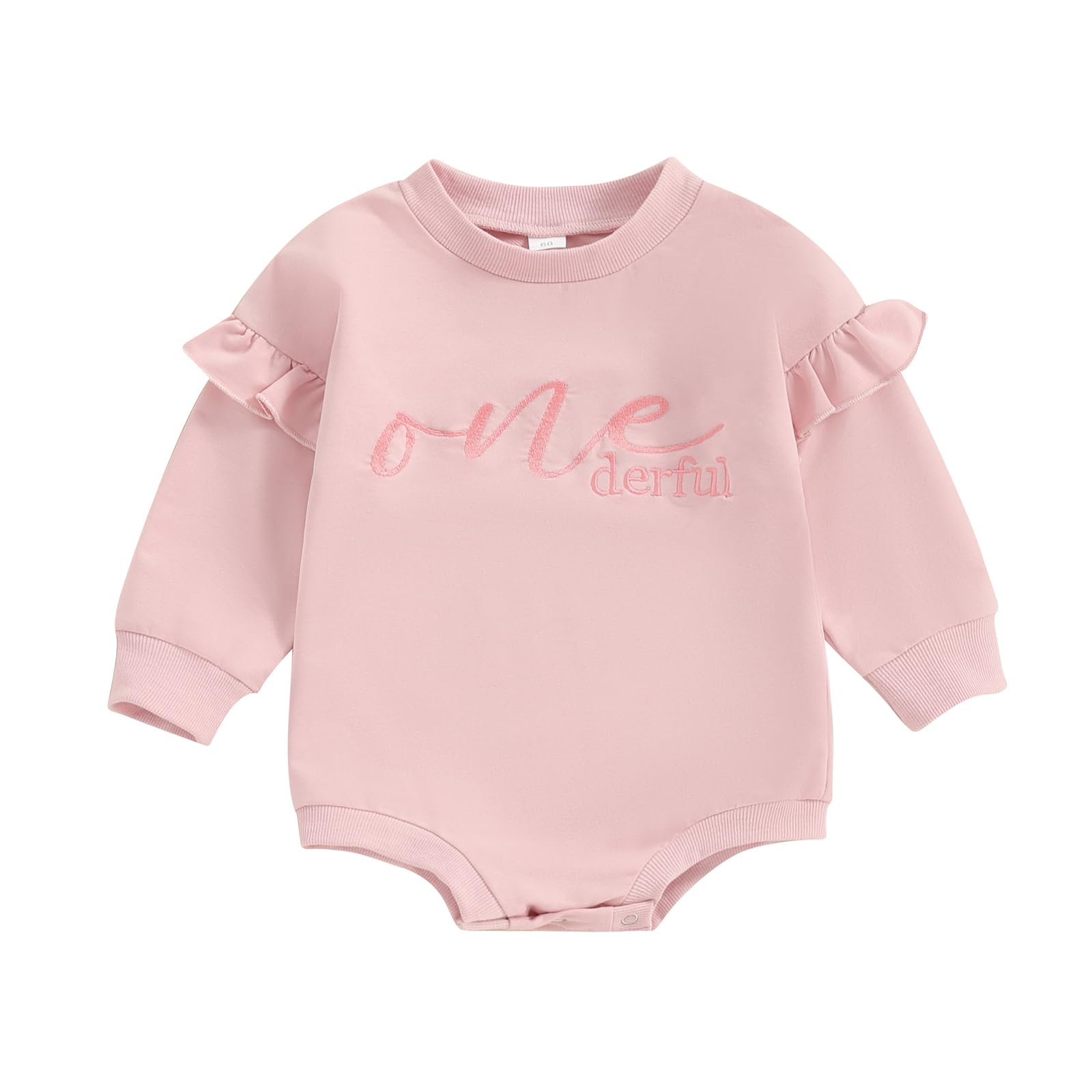 Xiaodriceee Baby Girl First Birthday Outfit Ruffle Bubble Sweatshirt Romper Long Sleeve Onesie Infant Fall Winter Clothes