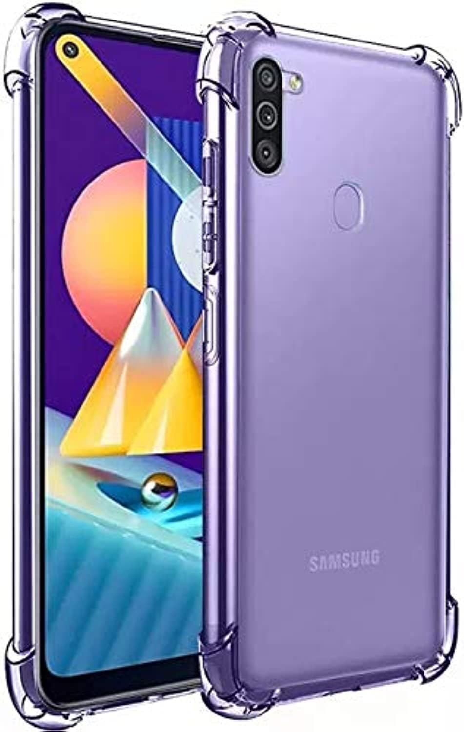 Samsung Galaxy M11 Case Cover Back Air Cushion Soft Silicone Shockproof Ultra Slim Premium TPU Material Anti-Scratch Protective Bumper Shell Corner for Samsung Galaxy M11 (Clear) by Nice.Store.UAE