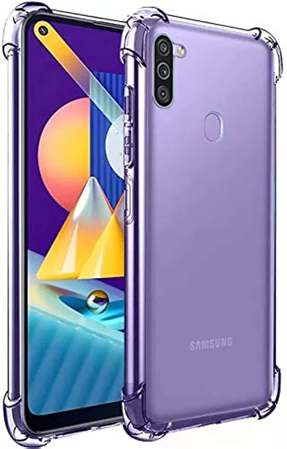 Samsung Galaxy M11 Case Cover Back Air Cushion Soft Silicone Shockproof Ultra Slim Premium TPU Material Anti-Scratch Protective Bumper Shell Corner for Samsung Galaxy M11 (Clear) by Nice.Store.UAE